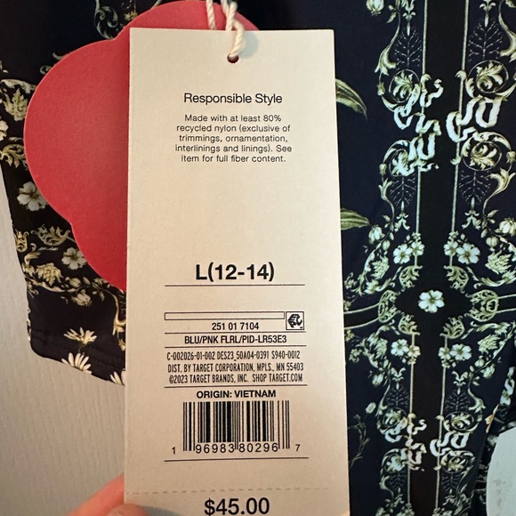 Dainty Floral Tile Print Cheeky One Piece Swimsuit - Agua Bendita x Target - Picture 5 of 5